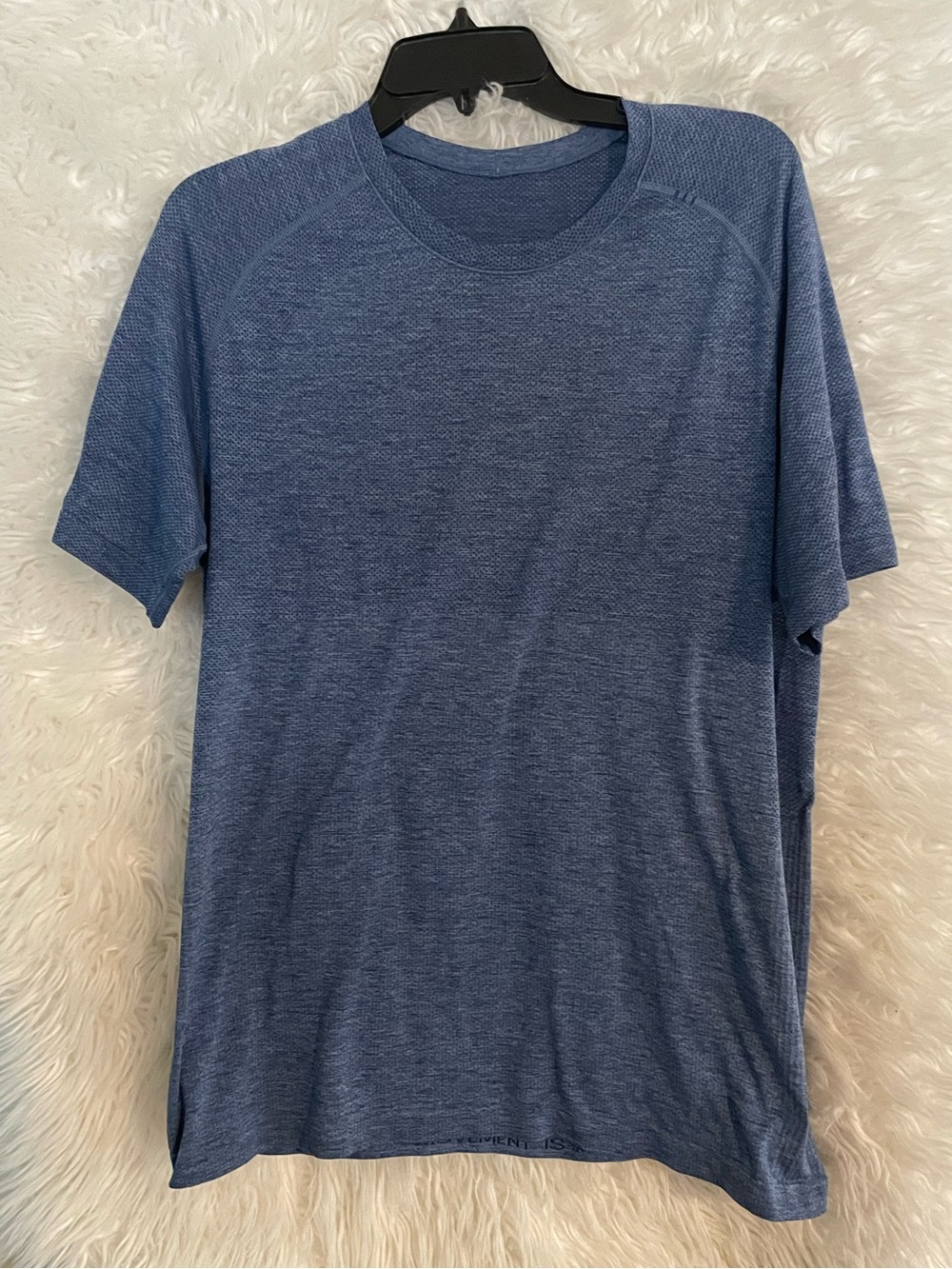 Lululemon Men’s “Movement Is Medicine” Men’s Short Sleeve Blue T-Shirt-Large